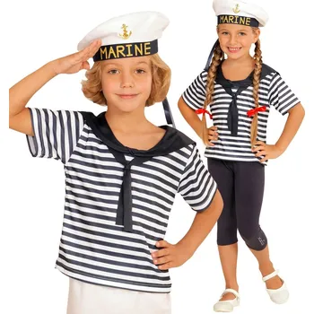 Karnevalový kostým Dětský námořnický set (tričko,čepice) - pro věk 8-10 let