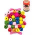 Dětské navlékací korálky Teddies Maxi korálky dřevěné 54 ks barevné
