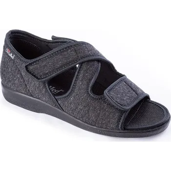 Pánská zdravotní obuv Mjartan, s.r.o. Pánské ortopedické páskové boty černé 45