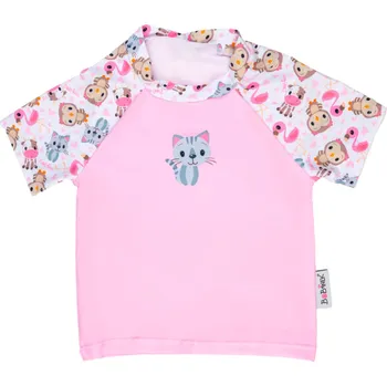 Chlapecké tričko Bobánek Dětské UV tričko do vody - Růžová zvířátka - 1-2 roky