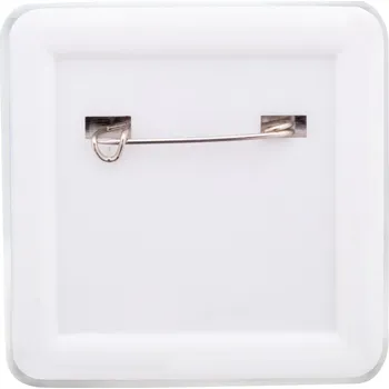 SquareBadge Maxi odznak se špendlíkem bílá