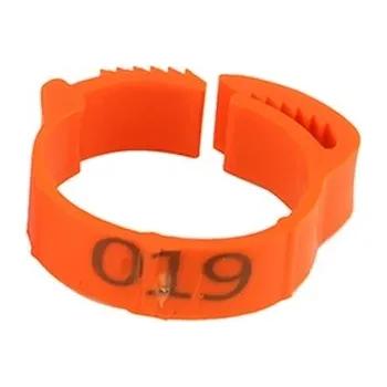 Barevné nastavitelné kroužky na nohy kuřat | Rozlišovací kroužky pro drůbež 100 kusů - Oranžová