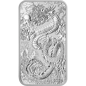 Perth Mint Rectangular Dragon stříbrná mince 1oz 2024