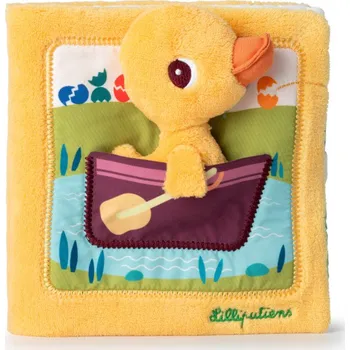 Hračka pro nejmenší Lilliputiens - textilní knížka - Kačer Gaspard na farmě