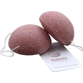 Odličovací ubrousek Konjac Konjaková houbička s červeným francouzským jílem, 1 ks Tvar: Klasik