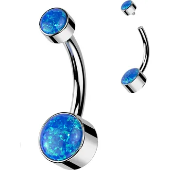 Piercing Šperky4U Piercing do pupíku - TITAN, opál - TIT1062-OP05