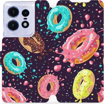 Pouzdro na mobilní telefon Flipové pouzdro Mobiwear - Motorola Edge 50 Pro - VP19S Donutky (Knížkové flip pouzdro, obal, kryt na mobil Motorola Edge 50 Pro - VP19S Donutky, materiál Umělá kůže + TPU - ochrana 360°, stojánek, silikonová vanička, magnetické zavírání)