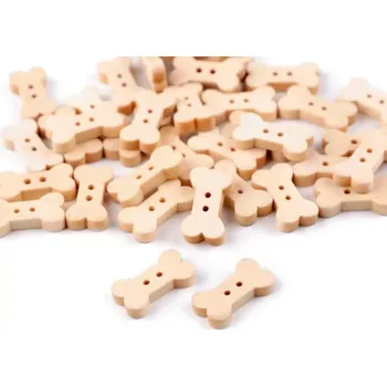 Knoflík Dřevěný dekorační knoflík kost - sv. přírodní