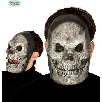 Karnevalová maska Guirca Fiestas Španělsko Maska SKULL šedá