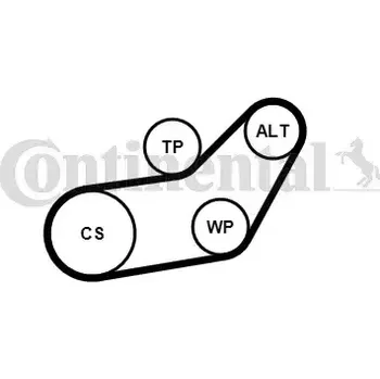 Motor automobilu CONTITECH Vodní pumpa klínového drážkového řemenu CTT 6PK1045WP1