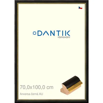Rám na obraz DANTIK rámeček 70x100 | ANIVERSA černá AU (Plexi Čiré) (Vyrobeno s láskou u nás v DANTIKU)