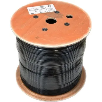 Počítač UTP kabel LEXI-Net, Cat6, drát, dvojitý PVC+PE, černý, 500m, cívka