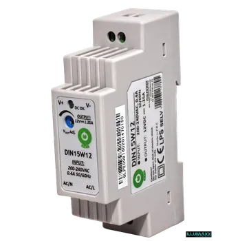 spínaný zdroj Napájecí zdroj POS DIN15W12, 12V 1,25A 15W IP20 (spínaný napěťový zdroj AC/DC)