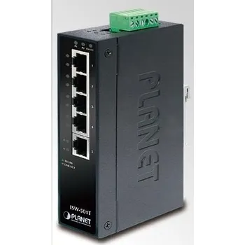 Switch Planet ISW-501T, 5x 10/100, DIN,IP30, rozšířený teplotní rozsah -40~75 st.C