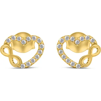 Náušnice Brilio Silver Půvabné pozlacené náušnice srdíčka EA359Y + 2 měsíce na vrácení zboží