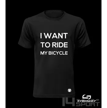 Chlapecké tričko Chlapecké triko STRONGEY I WANT TO RIDE MY BICYCLE BLACK, velikost 3 roky