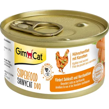Krmivo pro kočku GimCat Superfood ShinyCat Duo kuřecí filet s mrkví 24 × 70 g