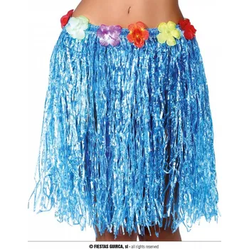 Karnevalový doplněk Guirca Havajská sukně modrá 55 cm