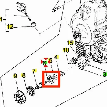 Těsnění pro motocykl Piaggio Vodní pumpa (6) Těsnění B016998