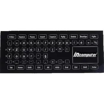 Náhradní klávesnice pro notebook nálepky na klávesnici CS černé s bílým potiskem IC