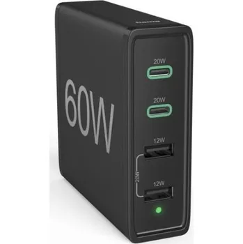 Pouzdro na mobilní telefon Hama rychlá stolní USB nabíječka se stojánkem, 2x USB-C PD/QC, 2x USB-A, 60 W