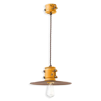 Ferroluce Závěsné retro svítidlo URBAN, Ø 26 cm, 1xE27 Barva: Žlutá