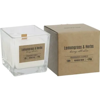 Svíčka Vonná svíčka Lemongrass & Herbs, osvěžující vůně citronové trávy a bylinek, 170 g SNK80-000-350