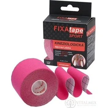 Tejpovací páska FIXAtape SPORT STANDARD Kinesiology elastická tejpovací páska růžová, 5 cm x 5 m 1 ks