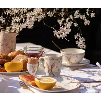 Velikonoční dekorace Kalíšek na vajíčko Rustic Easter Bunny - Ø 4*6 cm