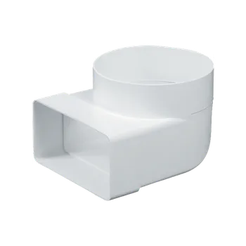 Ventilační potrubí Den Braven Článek přechodový - koleno 90° Ø 100 mm, 110 × 55 mm bílá