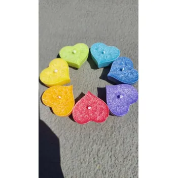 Svíčka Sada čajových Čakrových svíček Plovoucí Srdíčka