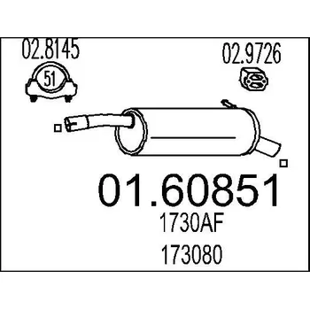 Auto-moto Zadní tlumič výfuku MTS 01.60851