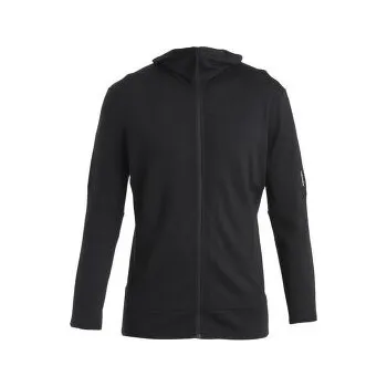 Pánská mikina Icebreaker Merino 260 Quantum IV LS Zip Hoodie Men Black černá L