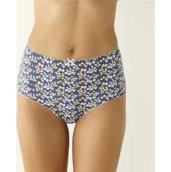 Kalhotky Blancheporte Sada 4 bavlněných kalhotek maxi s potiskem květin modrá/zelená 38/40