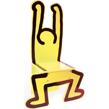 Dřevěná hračka Vilac Dřevěná židle Keith Haring žlutá, V9294