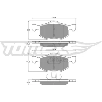 Brzdová destička Sada brzdových destiček, kotoučová brzda TOMEX Brakes TX 18-93