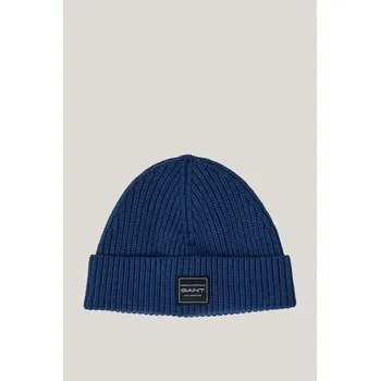 Kšiltovka ČEPICE GANT COTTON RIBBED BEANIE VINTAGE BLUE