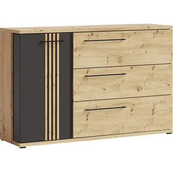 Komoda Komoda dub artisan/černá MOLTO ML12