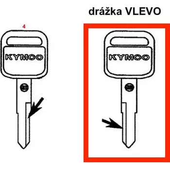 Nářadí na motocykly Kymco Klíč náhradní drážka vlevo MA3672