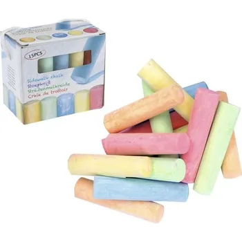 Křídy chodníkové barevné 15ks v krabičce