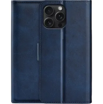 Pouzdro na mobilní telefon Flipové pouzdro z PU kůže pro iPhone 16 Pro Max - tmavě modré