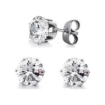 Náušnice Prosperk Náušnice ocelové pecky čiré krystaly S0359