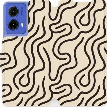 Pouzdro na mobilní telefon Flipové pouzdro Mobiwear - Motorola Moto G85 5G - VA60S Linky (Knížkové flip pouzdro, obal, kryt na mobil Motorola Moto G85 5G - VA60S Linky, materiál Umělá kůže + TPU - ochrana 360°, stojánek, silikonová vanička, magnetické zavírání)