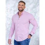 Elastická pánská košile VSB2408 s límcem růžová, VELIKOST 4XL
