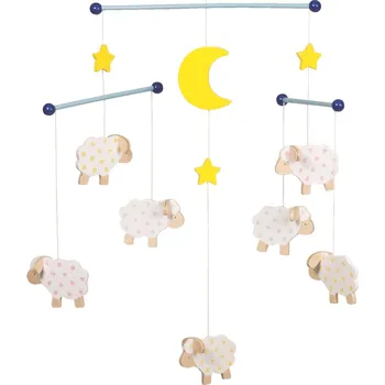 GOKI Dřevěný závěsný kolotoč Ovečky