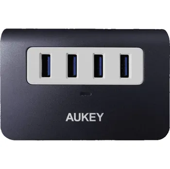 USB hub Aukey CB-H5 4 porty USB 3.0 / USB 2.0 kombinovaný hub pod omítku šedobílá