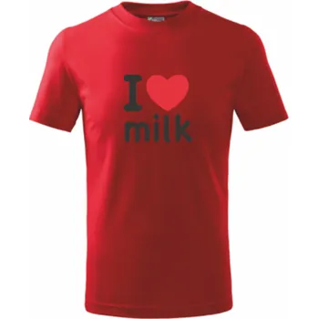 ON-DESIGN Dětské tričko s I LOVE MILK Velikost: 122 cm/6 let, Barva: červená