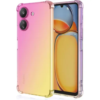 Pouzdro na mobilní telefon Kryt Xiaomi Redmi 13C Shock duhový růžovo-žlutý (obal neboli pouzdro na Xiaomi Redmi 13C)