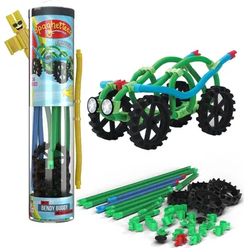 Dřevěná hračka Kreativní stavebnice Spaghetteez Zelená 34 ks