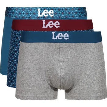 Boxerky pánské boxerky LEE - RTl/P/GY MARL - 3 ks - M (Lee Trunk 3 Pack)